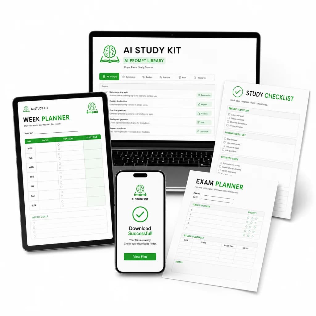 Meerdere PDF-bestanden van de AI Study Kit
